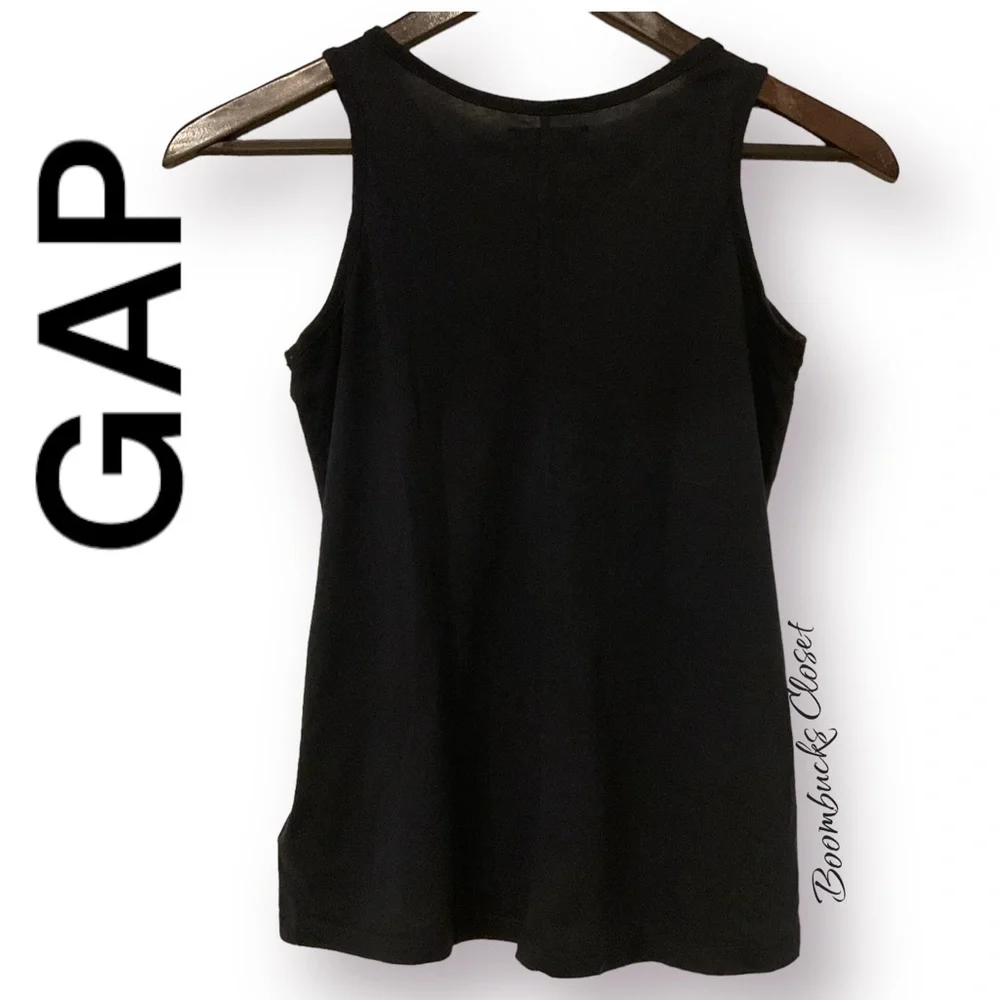 Lot of 2 Gap, Justice T shirt and tank Top Sparkly Black & Dark Blue Size 10